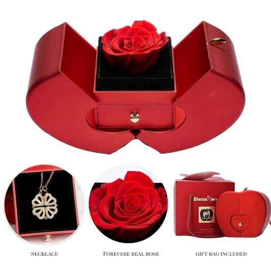 Colar Trevo 2 em 1 com caixa de oferta | CLOVERIE_APPLEROSE